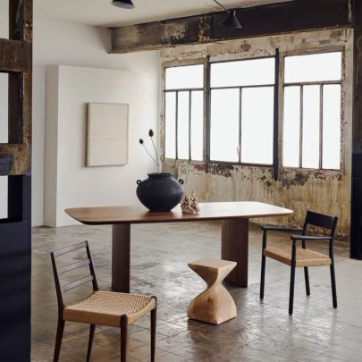 Table Litto placage noyer