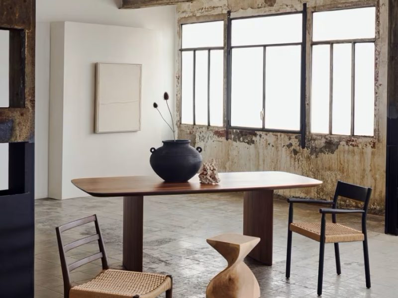 Table Litto placage noyer